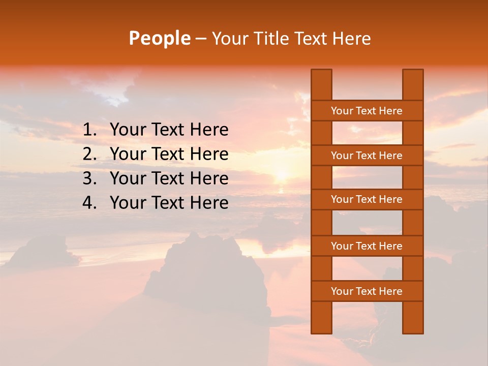 A Beautiful Sunset Over The Ocean With Rocks In The Foreground PowerPoint Template