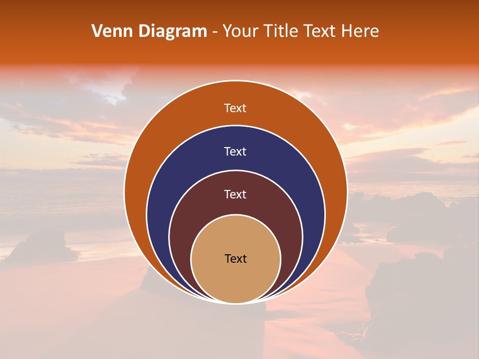 A Beautiful Sunset Over The Ocean With Rocks In The Foreground PowerPoint Template