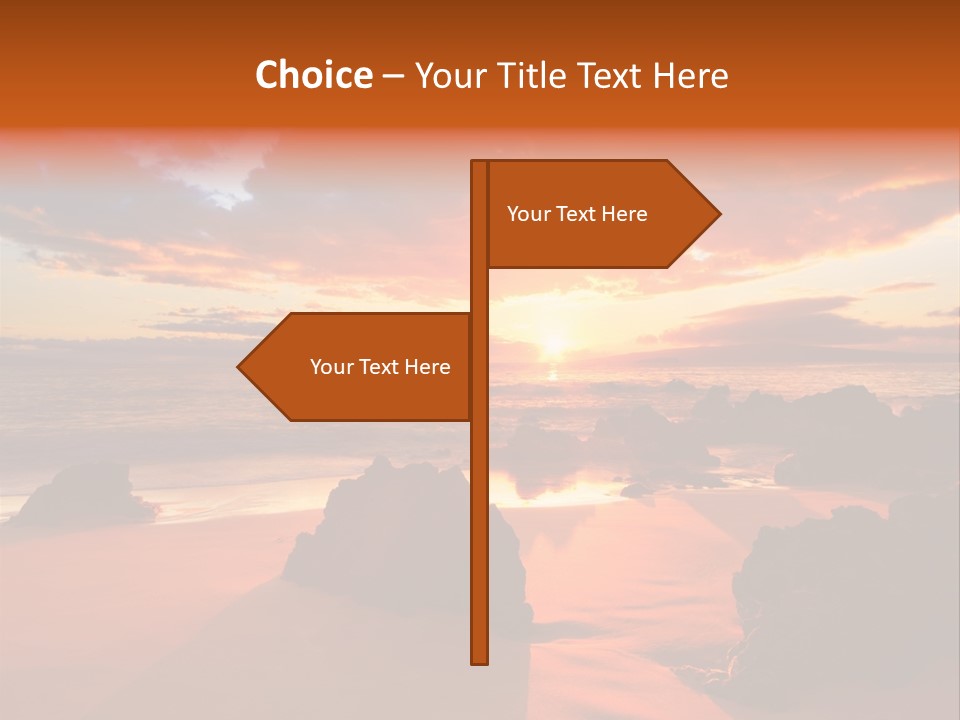 A Beautiful Sunset Over The Ocean With Rocks In The Foreground PowerPoint Template