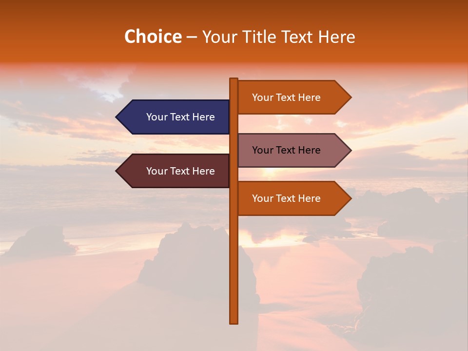 A Beautiful Sunset Over The Ocean With Rocks In The Foreground PowerPoint Template