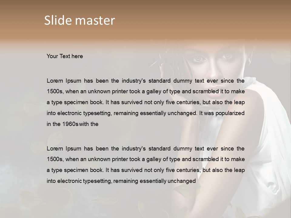 A Beautiful Woman With A Flower In Her Hair PowerPoint Template