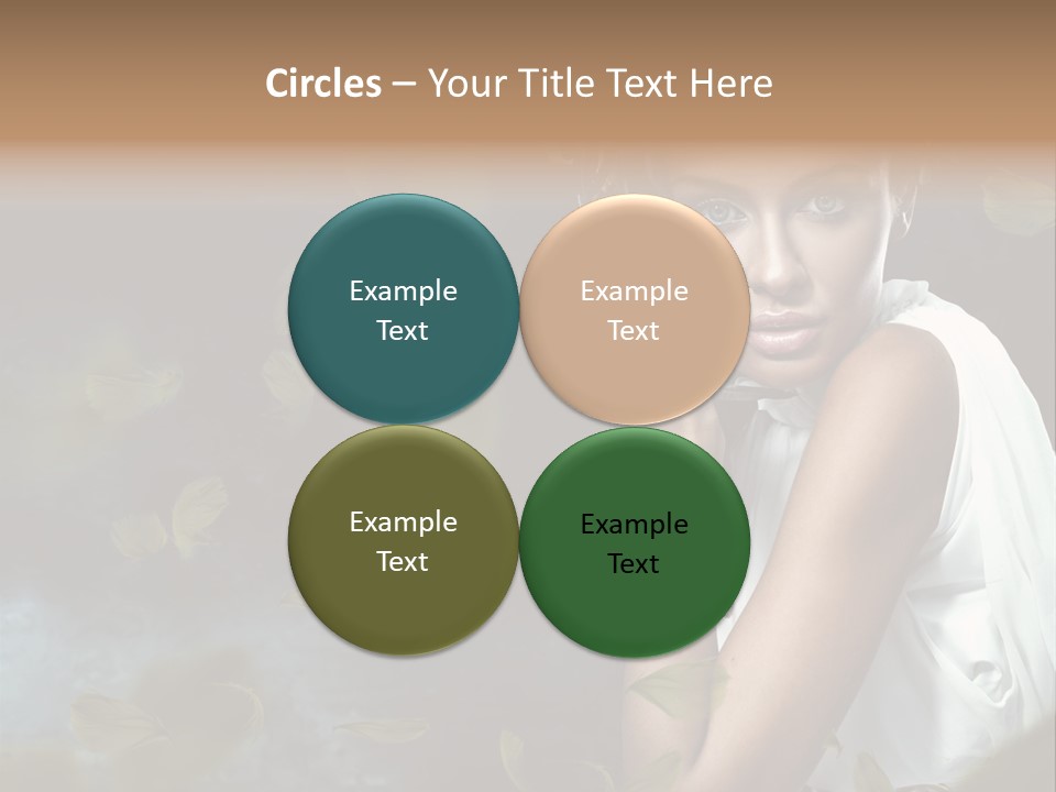 A Beautiful Woman With A Flower In Her Hair PowerPoint Template