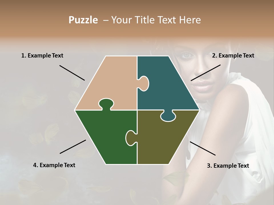 A Beautiful Woman With A Flower In Her Hair PowerPoint Template