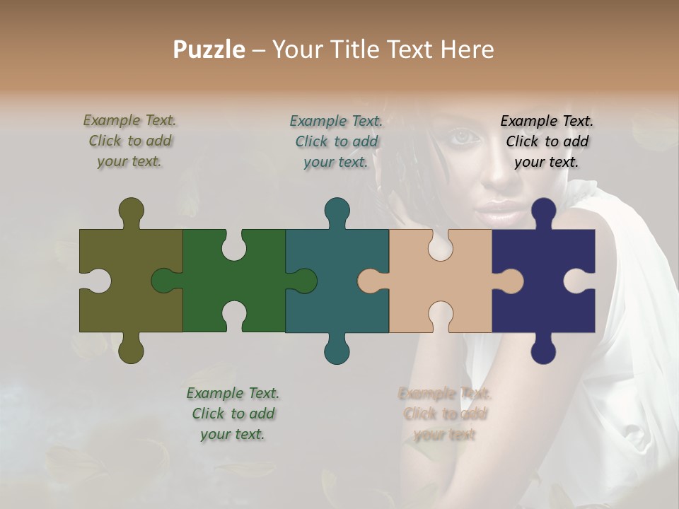 A Beautiful Woman With A Flower In Her Hair PowerPoint Template