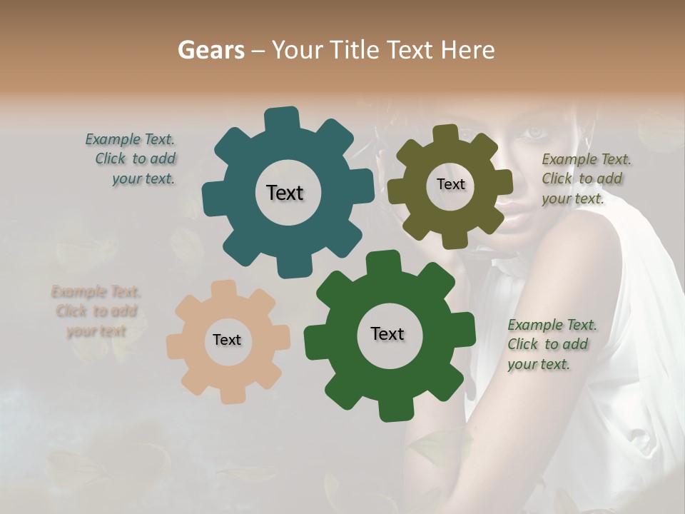 A Beautiful Woman With A Flower In Her Hair PowerPoint Template