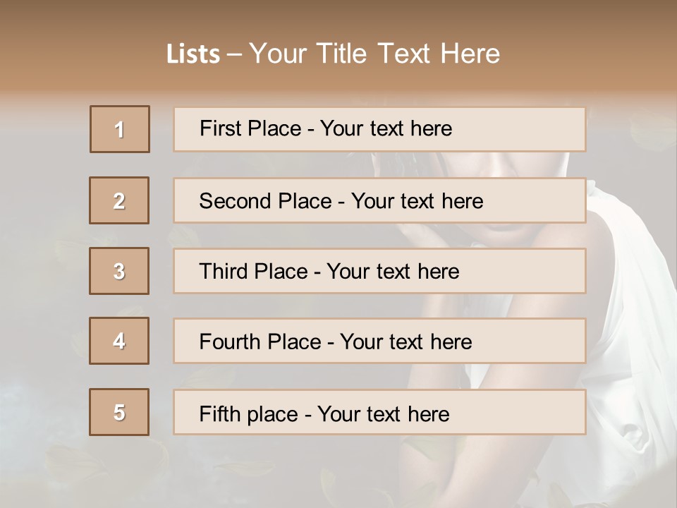 A Beautiful Woman With A Flower In Her Hair PowerPoint Template