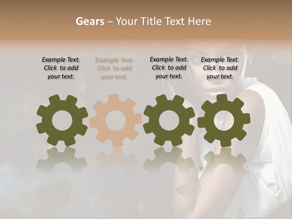 A Beautiful Woman With A Flower In Her Hair PowerPoint Template