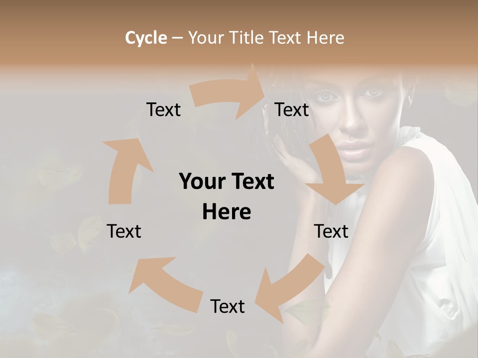 A Beautiful Woman With A Flower In Her Hair PowerPoint Template