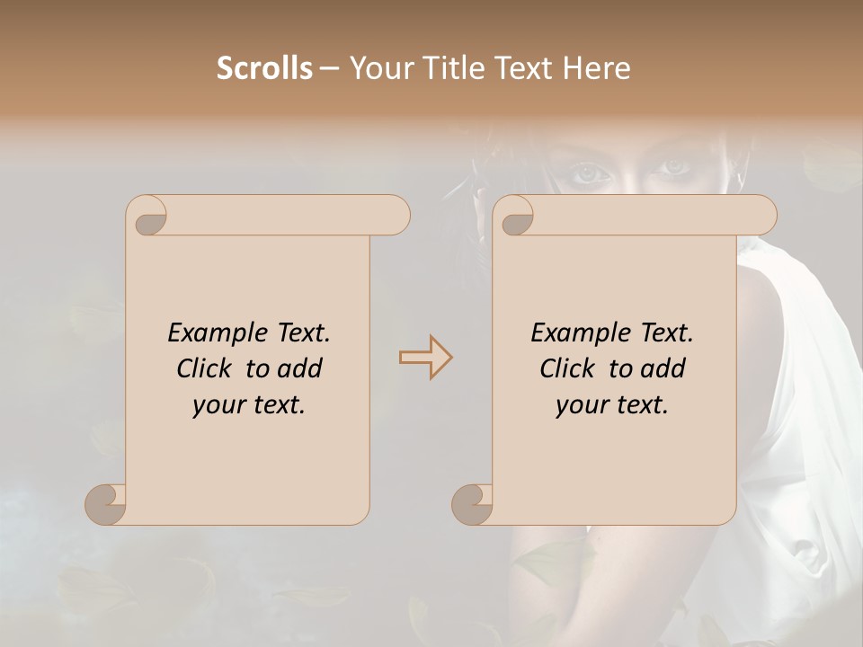 A Beautiful Woman With A Flower In Her Hair PowerPoint Template