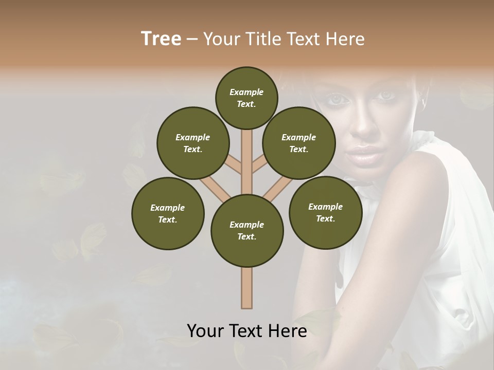 A Beautiful Woman With A Flower In Her Hair PowerPoint Template