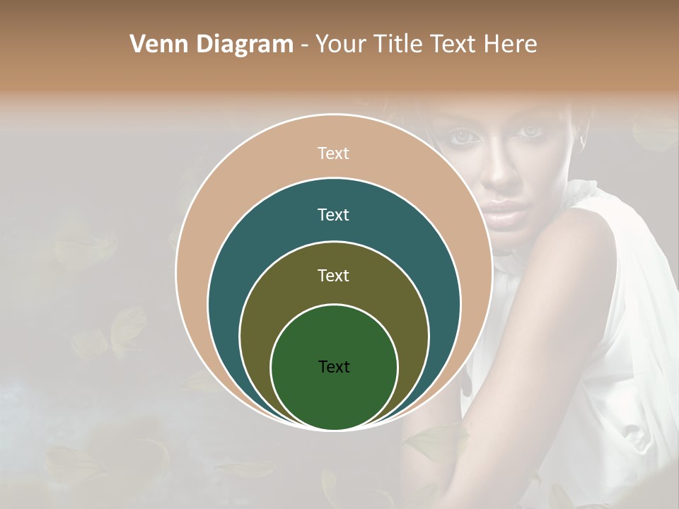 A Beautiful Woman With A Flower In Her Hair PowerPoint Template