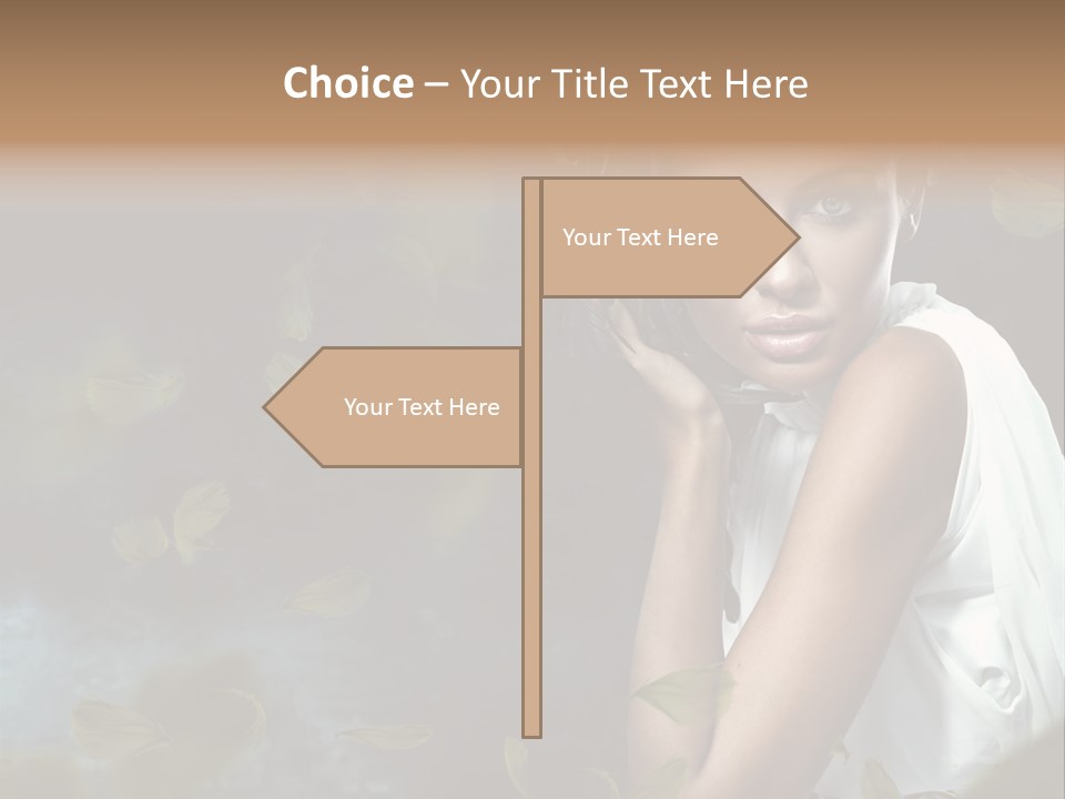 A Beautiful Woman With A Flower In Her Hair PowerPoint Template