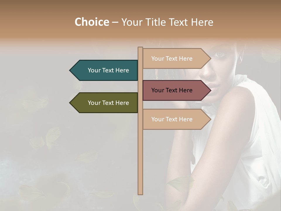 A Beautiful Woman With A Flower In Her Hair PowerPoint Template