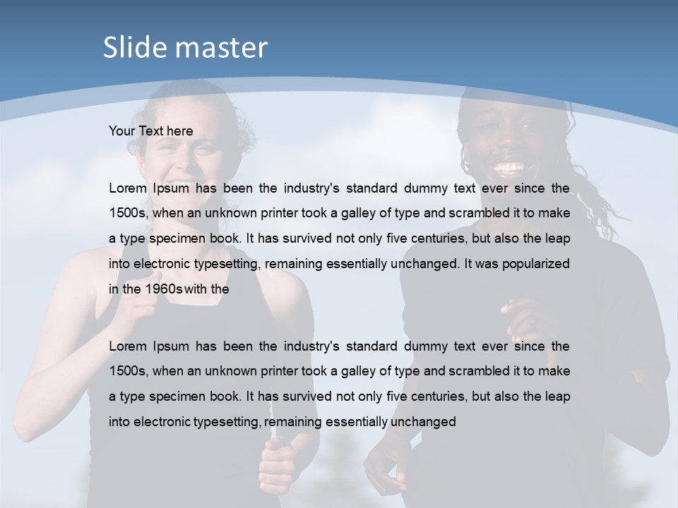 Two Women Running In A Field Powerpoint Presentation PowerPoint Template