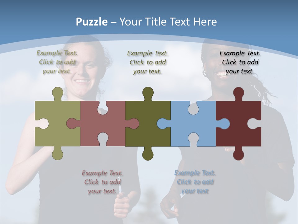 Two Women Running In A Field Powerpoint Presentation PowerPoint Template