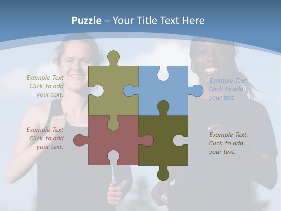 Two Women Running In A Field Powerpoint Presentation PowerPoint Template