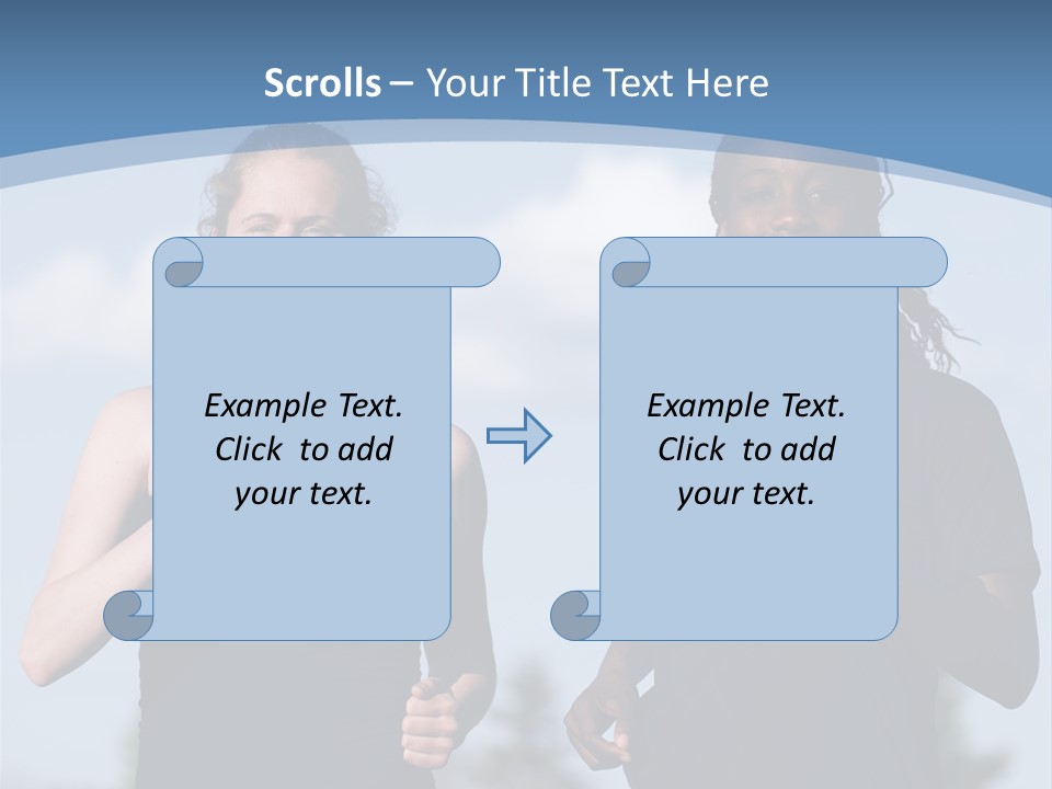 Two Women Running In A Field Powerpoint Presentation PowerPoint Template