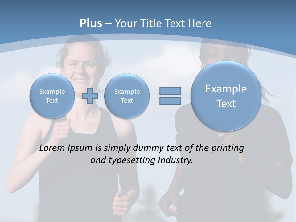 Two Women Running In A Field Powerpoint Presentation PowerPoint Template