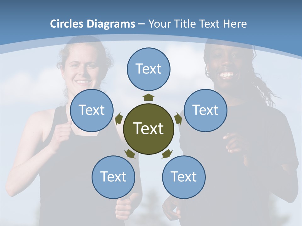 Two Women Running In A Field Powerpoint Presentation PowerPoint Template