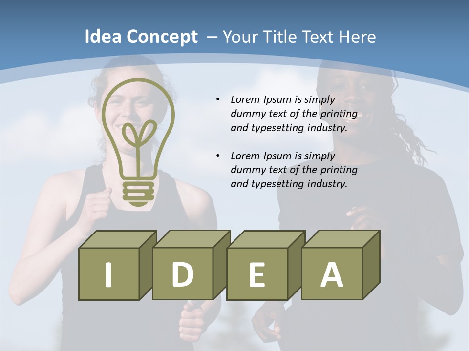 Two Women Running In A Field Powerpoint Presentation PowerPoint Template