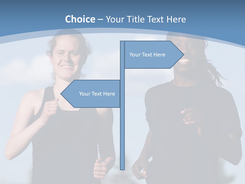 Two Women Running In A Field Powerpoint Presentation PowerPoint Template
