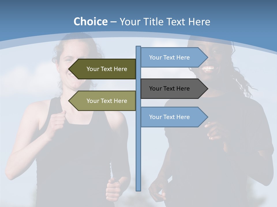 Two Women Running In A Field Powerpoint Presentation PowerPoint Template