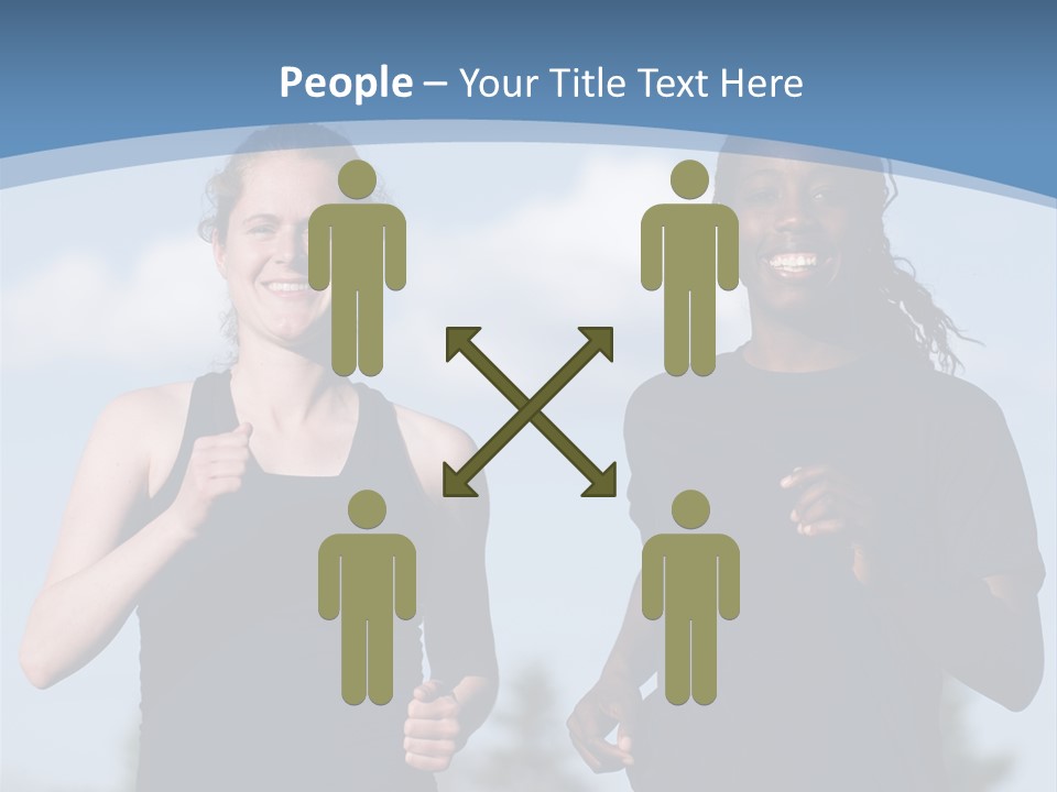 Two Women Running In A Field Powerpoint Presentation PowerPoint Template