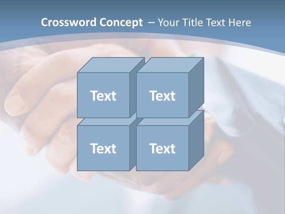 Two People Shaking Hands Over A Blue Background PowerPoint Template