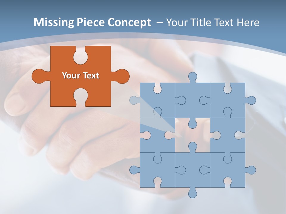 Two People Shaking Hands Over A Blue Background PowerPoint Template