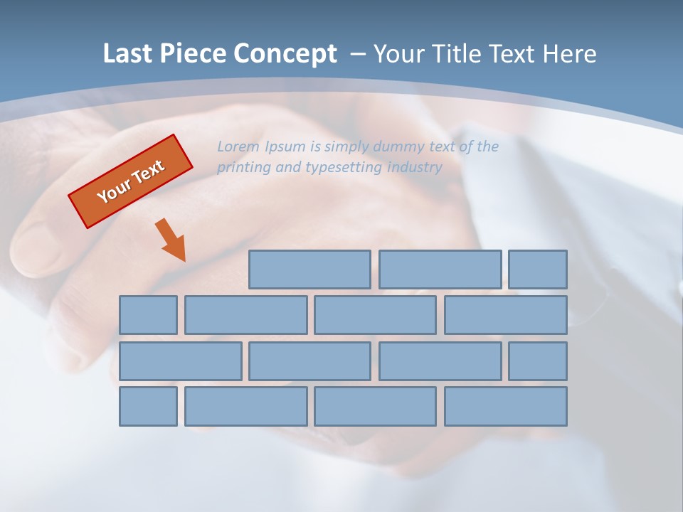 Two People Shaking Hands Over A Blue Background PowerPoint Template