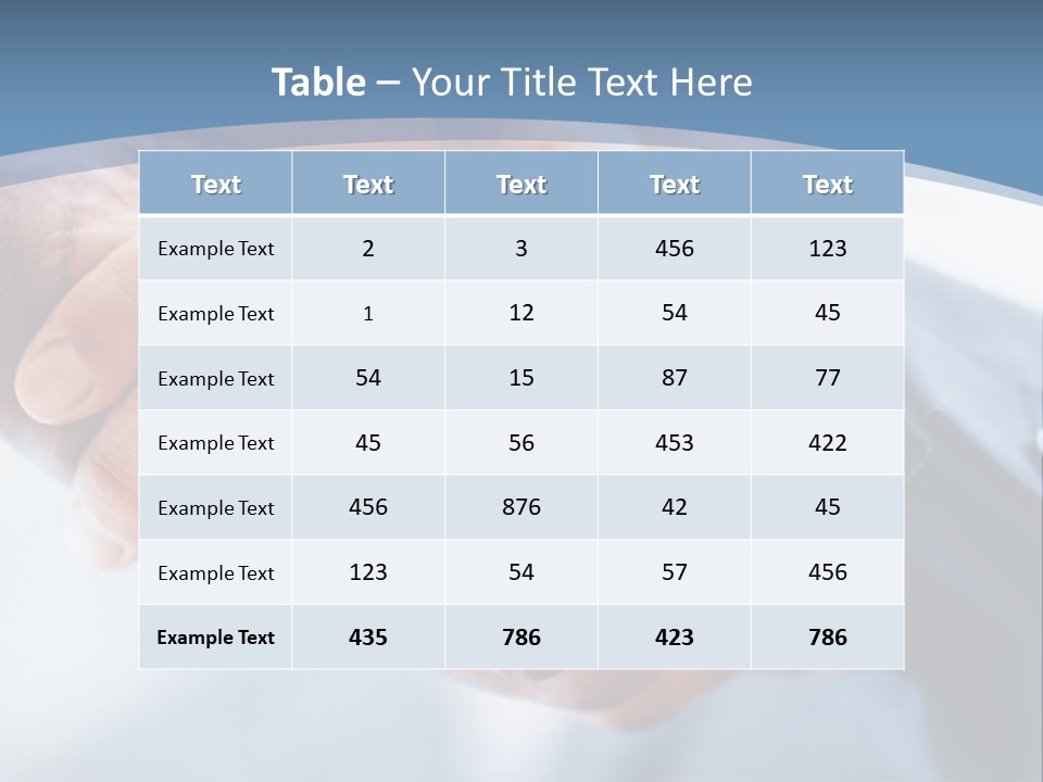 Two People Shaking Hands Over A Blue Background PowerPoint Template