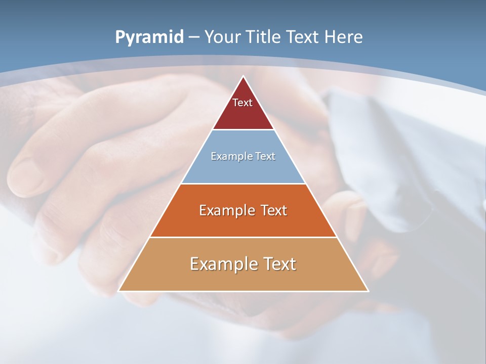 Two People Shaking Hands Over A Blue Background PowerPoint Template