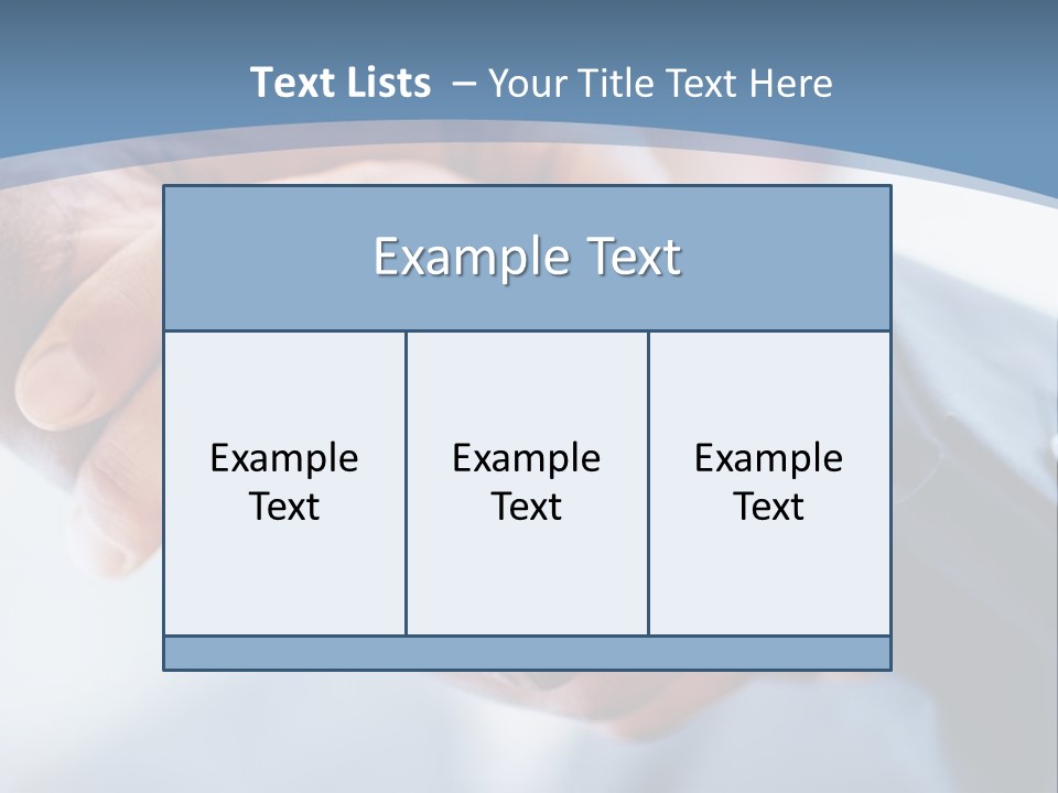 Two People Shaking Hands Over A Blue Background PowerPoint Template