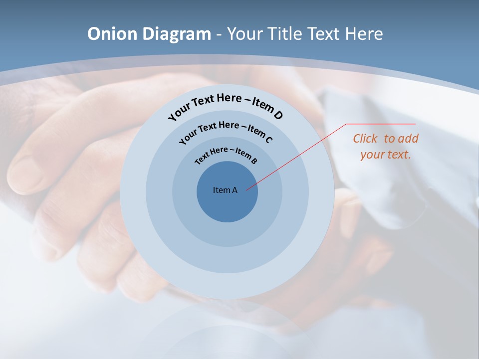 Two People Shaking Hands Over A Blue Background PowerPoint Template