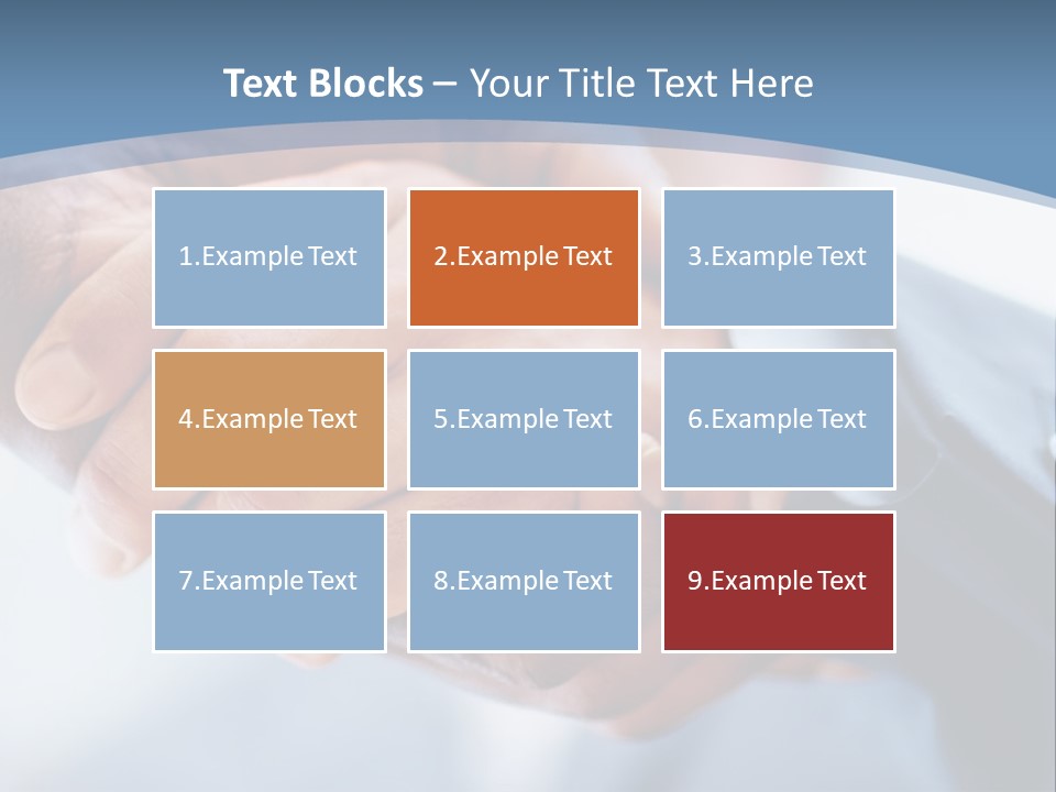 Two People Shaking Hands Over A Blue Background PowerPoint Template