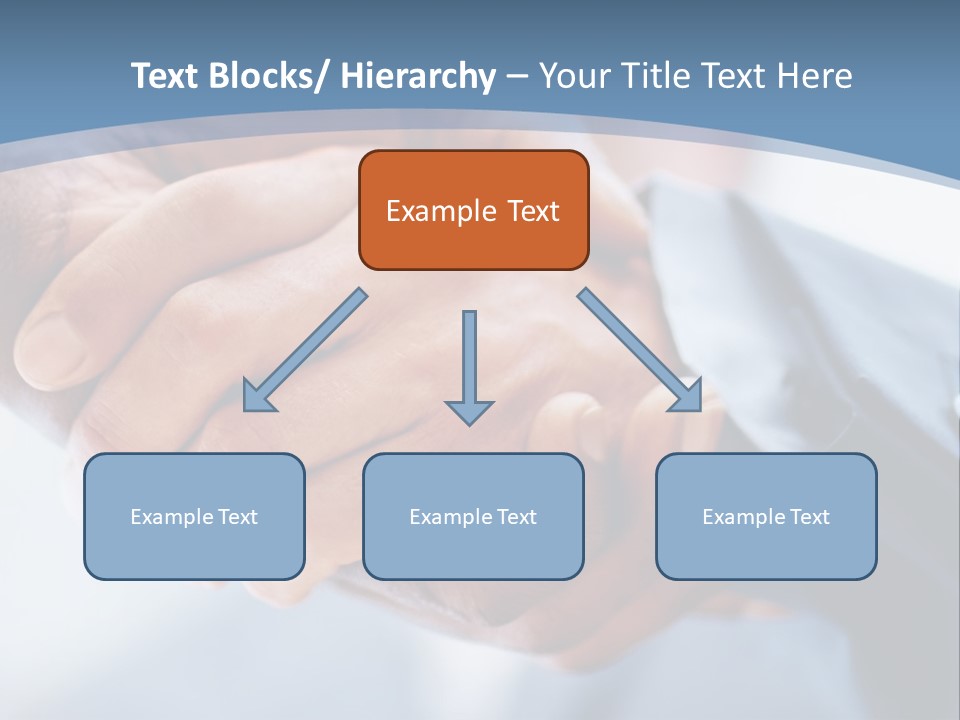 Two People Shaking Hands Over A Blue Background PowerPoint Template