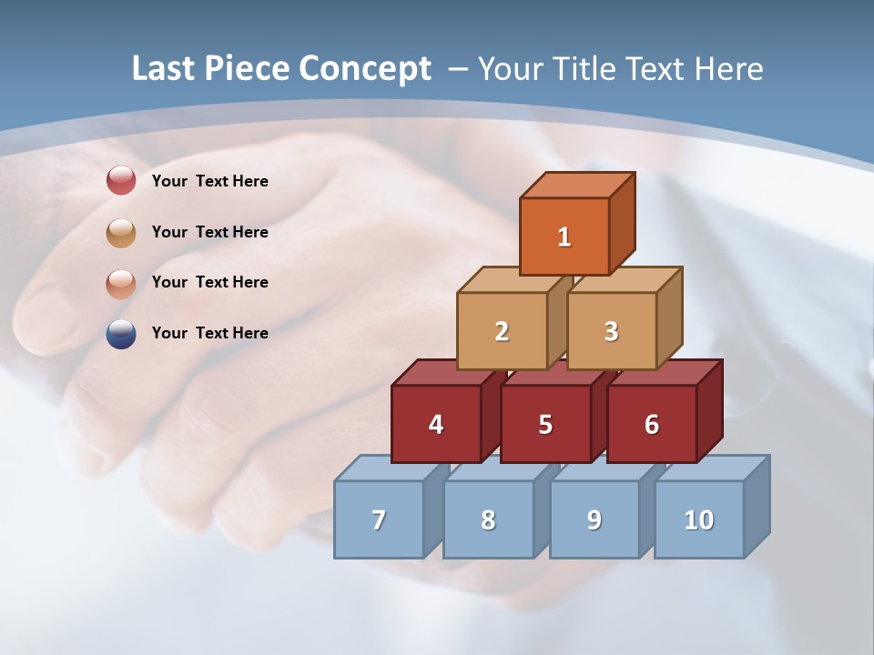 Two People Shaking Hands Over A Blue Background PowerPoint Template