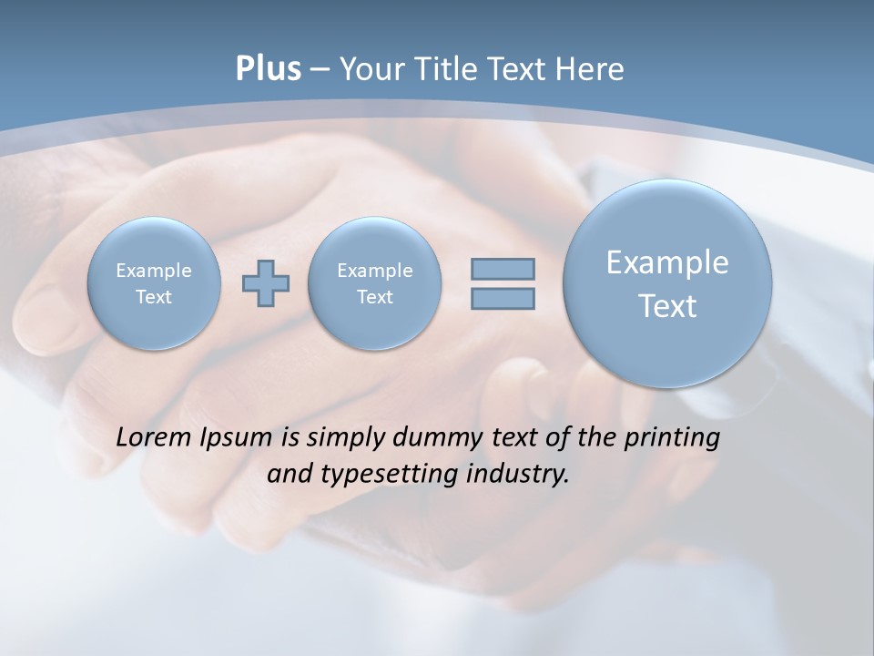 Two People Shaking Hands Over A Blue Background PowerPoint Template