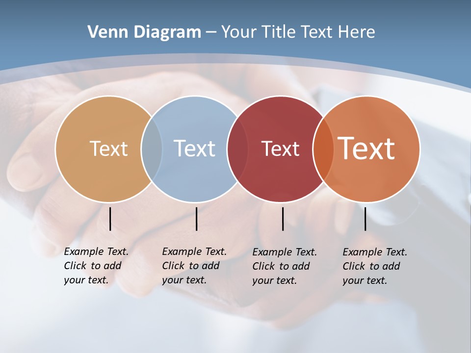 Two People Shaking Hands Over A Blue Background PowerPoint Template