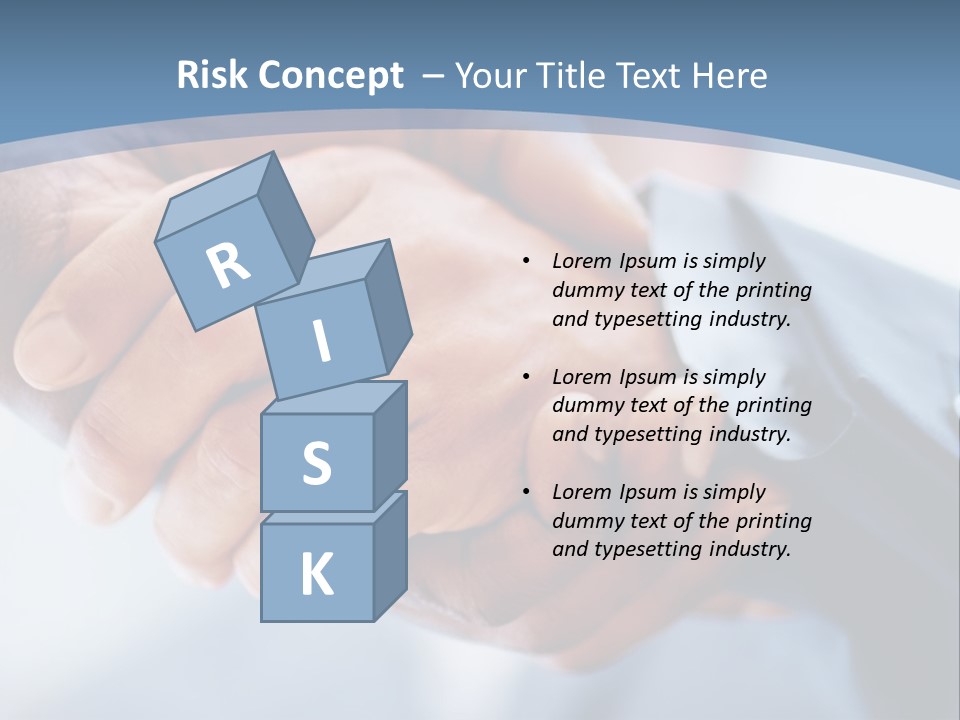 Two People Shaking Hands Over A Blue Background PowerPoint Template