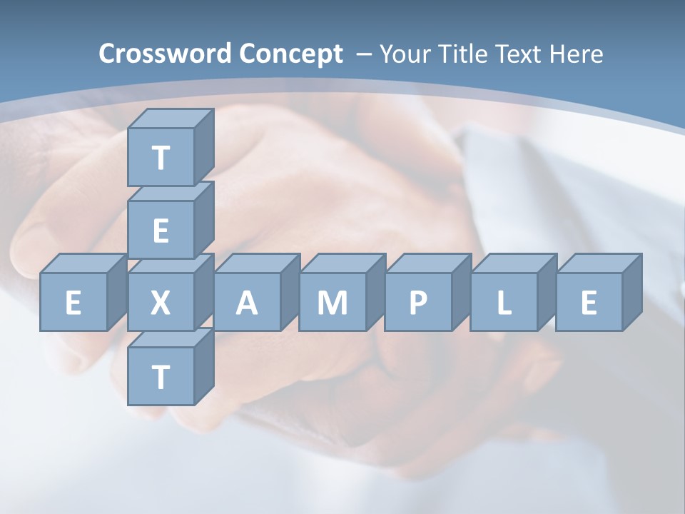 Two People Shaking Hands Over A Blue Background PowerPoint Template