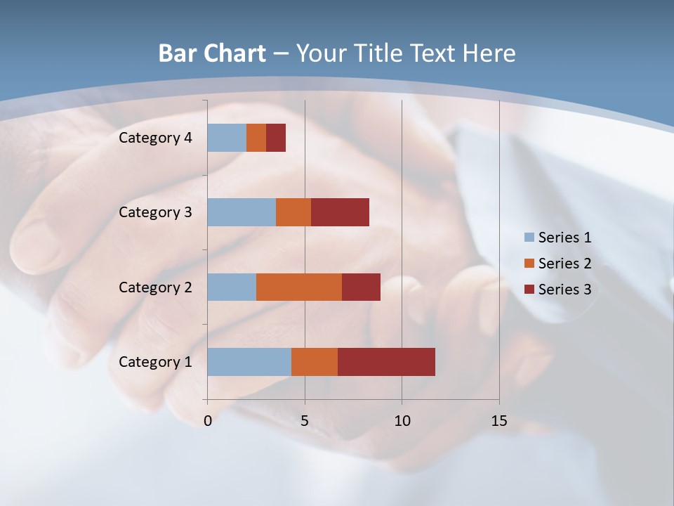 Two People Shaking Hands Over A Blue Background PowerPoint Template