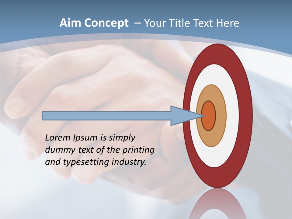 Two People Shaking Hands Over A Blue Background PowerPoint Template