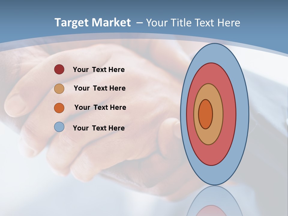 Two People Shaking Hands Over A Blue Background PowerPoint Template