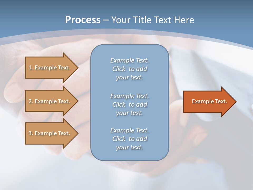 Two People Shaking Hands Over A Blue Background PowerPoint Template