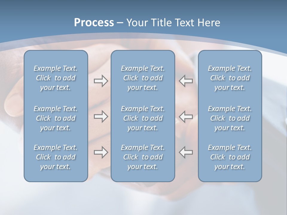 Two People Shaking Hands Over A Blue Background PowerPoint Template