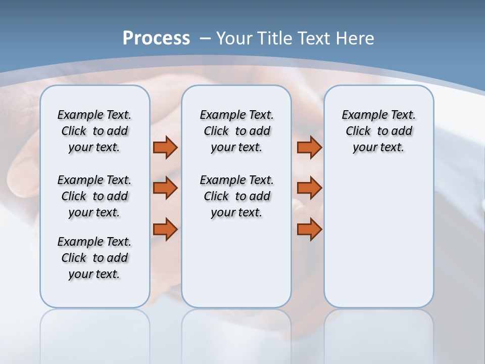 Two People Shaking Hands Over A Blue Background PowerPoint Template