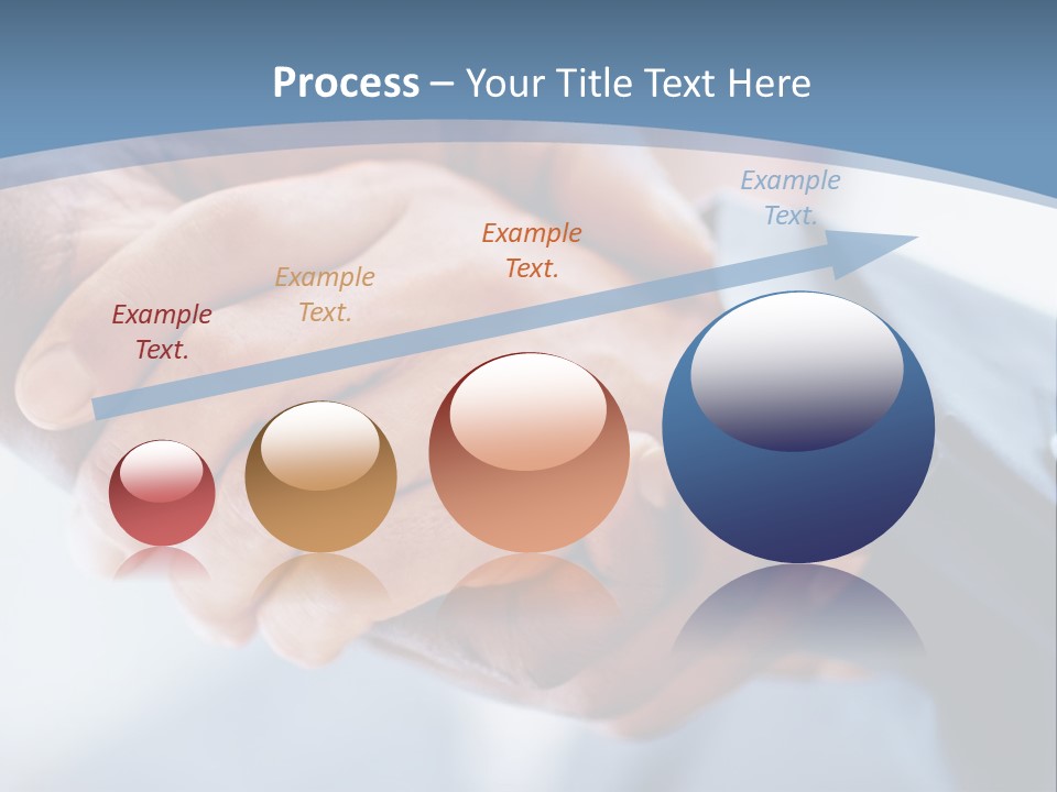 Two People Shaking Hands Over A Blue Background PowerPoint Template