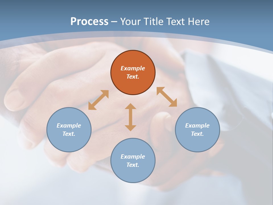 Two People Shaking Hands Over A Blue Background PowerPoint Template