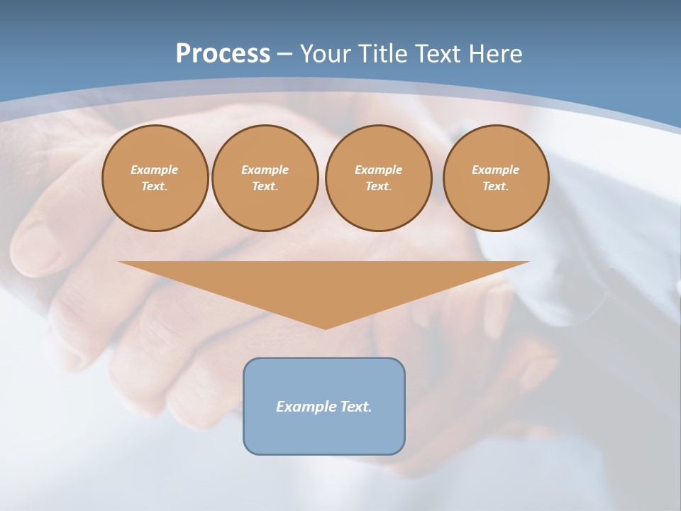 Two People Shaking Hands Over A Blue Background PowerPoint Template